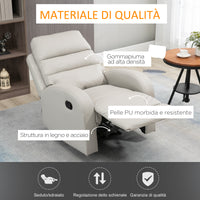 EASYCOMFORT  Poltrona Relax Reclinabile con Seduta Imbottita e Poggiapiedi per Casa e Ufficio, 80x91x102 cm, Grigio
