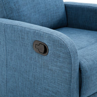 Easycomfort Poltrona Relax Reclinabile Manuale con Poggiapiedi Portata 125kg Tessuto di Lino 67 × 83 × 107cm Blu