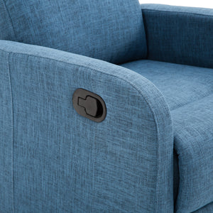 Easycomfort Poltrona Relax Reclinabile Manuale con Poggiapiedi Portata 125kg Tessuto di Lino 67 × 83 × 107cm Blu