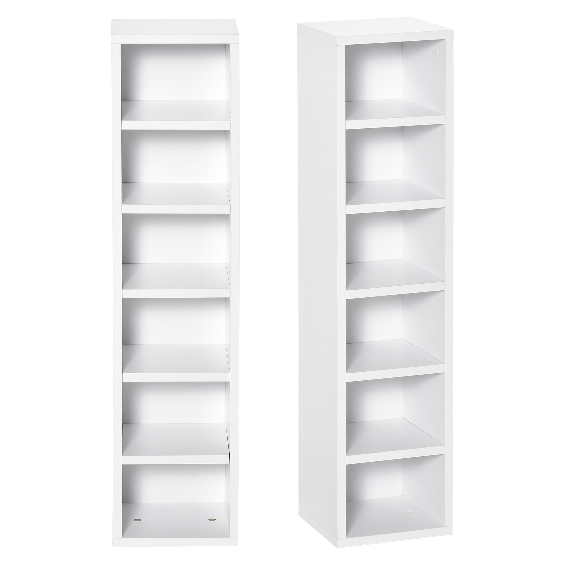 EasyComfort Libreria Scaffale porta CD set 2 Pezzi a 12 Ripiani in Legno, 21x19.2x88.3 cm, Bianco