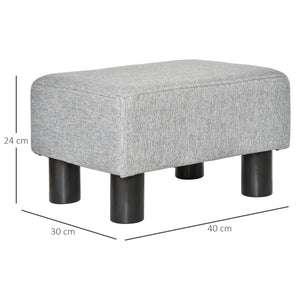 Easycomfort Pouf Poggiapiedi in Tessuto Effetto Lino Imbottito, 40x30x24cm, Grigio