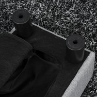 Easycomfort Pouf Poggiapiedi in Tessuto Effetto Lino Imbottito, 40x30x24cm, Grigio