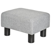 Easycomfort Pouf Poggiapiedi in Tessuto Effetto Lino Imbottito, 40x30x24cm, Grigio