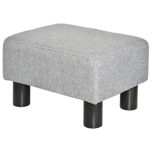 Easycomfort Pouf Poggiapiedi in Tessuto Effetto Lino Imbottito, 40x30x24cm, Grigio