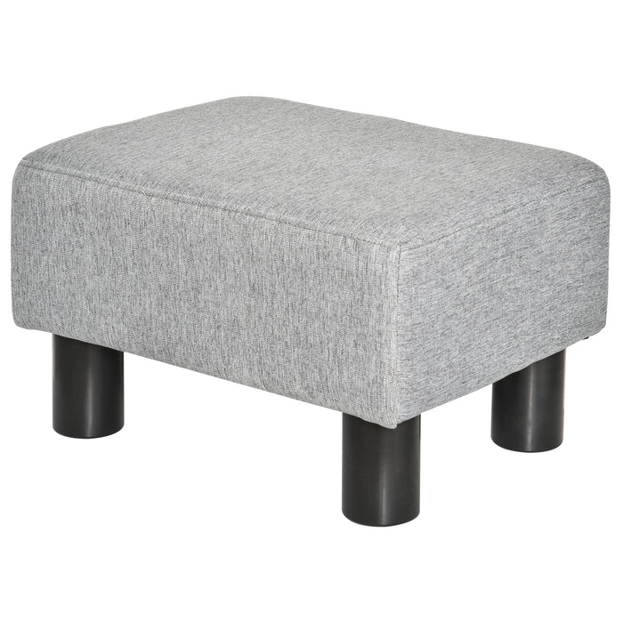 Easycomfort Pouf Poggiapiedi in Tessuto Effetto Lino Imbottito, 40x30x24cm, Grigio