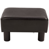 Easycomfort Pouf Poggiapiedi Imbottito, Rettangolare e in Finta Pelle, 40x30x24 cm, Marrone