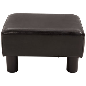 Easycomfort Pouf Poggiapiedi Imbottito, Rettangolare e in Finta Pelle, 40x30x24 cm, Marrone