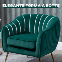 Easycomfort Poltrona da Salotto Imbottita con Braccioli e Schienale, Design Moderno, Gambe in Metallo, 71x72x73 cm, Verde