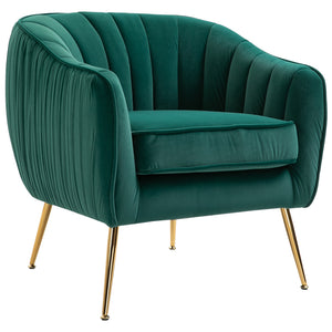 Easycomfort Poltrona da Salotto Imbottita con Braccioli e Schienale, Design Moderno, Gambe in Metallo, 71x72x73 cm, Verde
