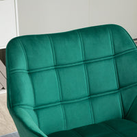 EASYCOMFORT  Poltroncina Stile Nordico in Legno ed Effetto Velluto Verde per Soggiorno o Ufficio, 64x62x72.5 cm