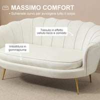 Easycomfort Divano Vintage 2 Posti Industrial Chic, Divanetto Francese per Ingrasso in Velluto, 130x77x77cm