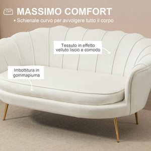 Easycomfort Divano Vintage 2 Posti Industrial Chic, Divanetto Francese per Ingrasso in Velluto, 130x77x77cm