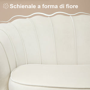 Easycomfort Divano Vintage 2 Posti Industrial Chic, Divanetto Francese per Ingrasso in Velluto, 130x77x77cm