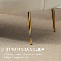 Easycomfort Divano Vintage 2 Posti Industrial Chic, Divanetto Francese per Ingrasso in Velluto, 130x77x77cm