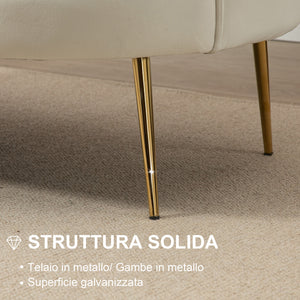 Easycomfort Divano Vintage 2 Posti Industrial Chic, Divanetto Francese per Ingrasso in Velluto, 130x77x77cm