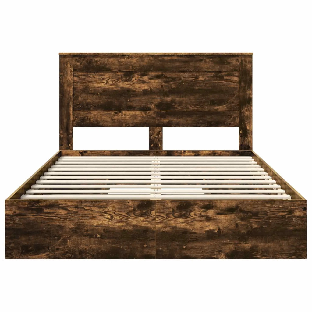 Letto con Contenitore con testiera Rovere fumé 160 x 200 cm 3410232