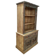 Libreria in legno artigianale marrone 112x43x205h