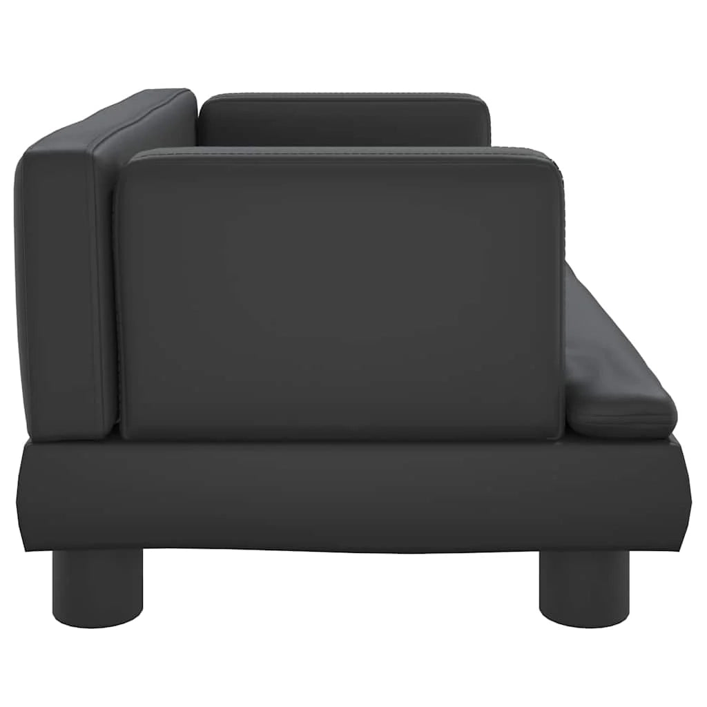 Cuccia per cani comoda cesta da divano 60 x 40 x 30 cm similpelle nera 02_0042722