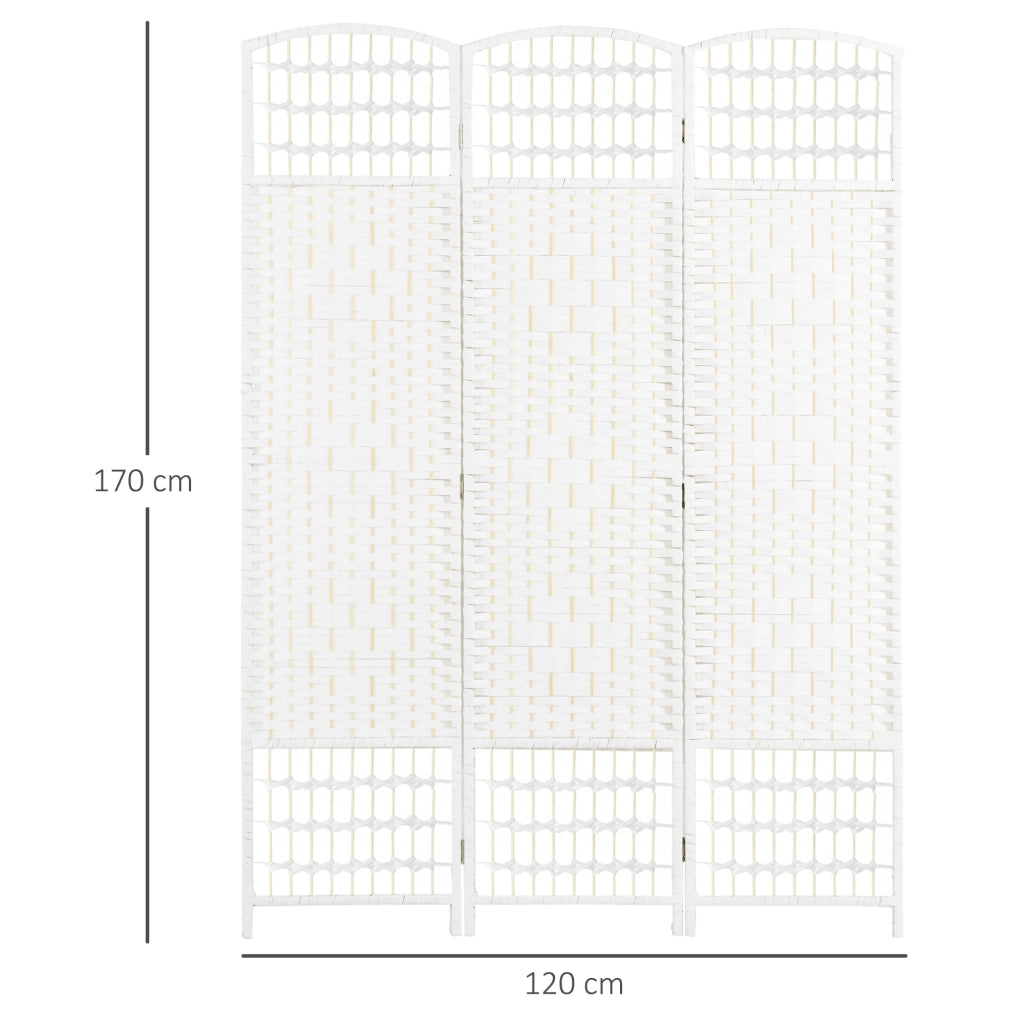 Biombo 3 Pannelli Pieghevole ¨C zephmum ¨C Bianco 120x170cm
