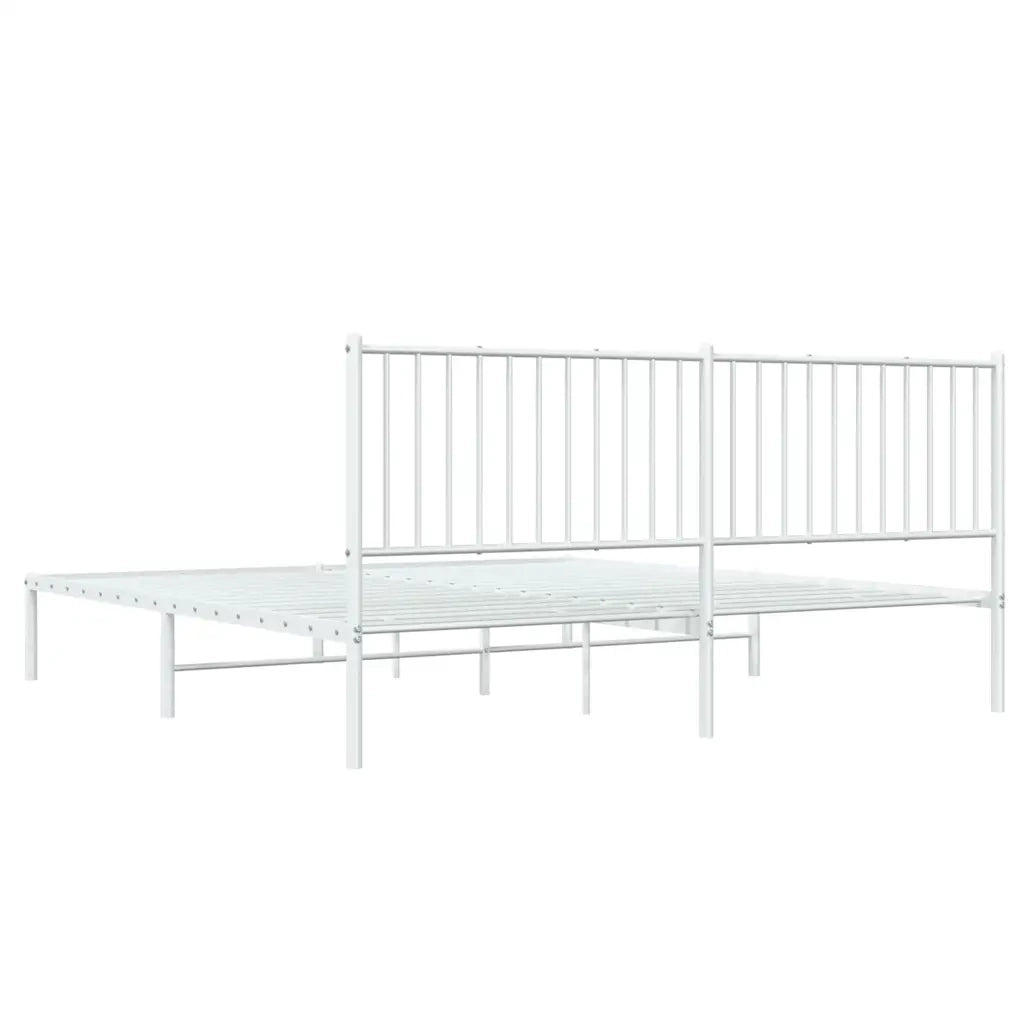 Giroletto con Testiera-Struttura Letto con testiera Metallo Bianco 183x213 cm 273069