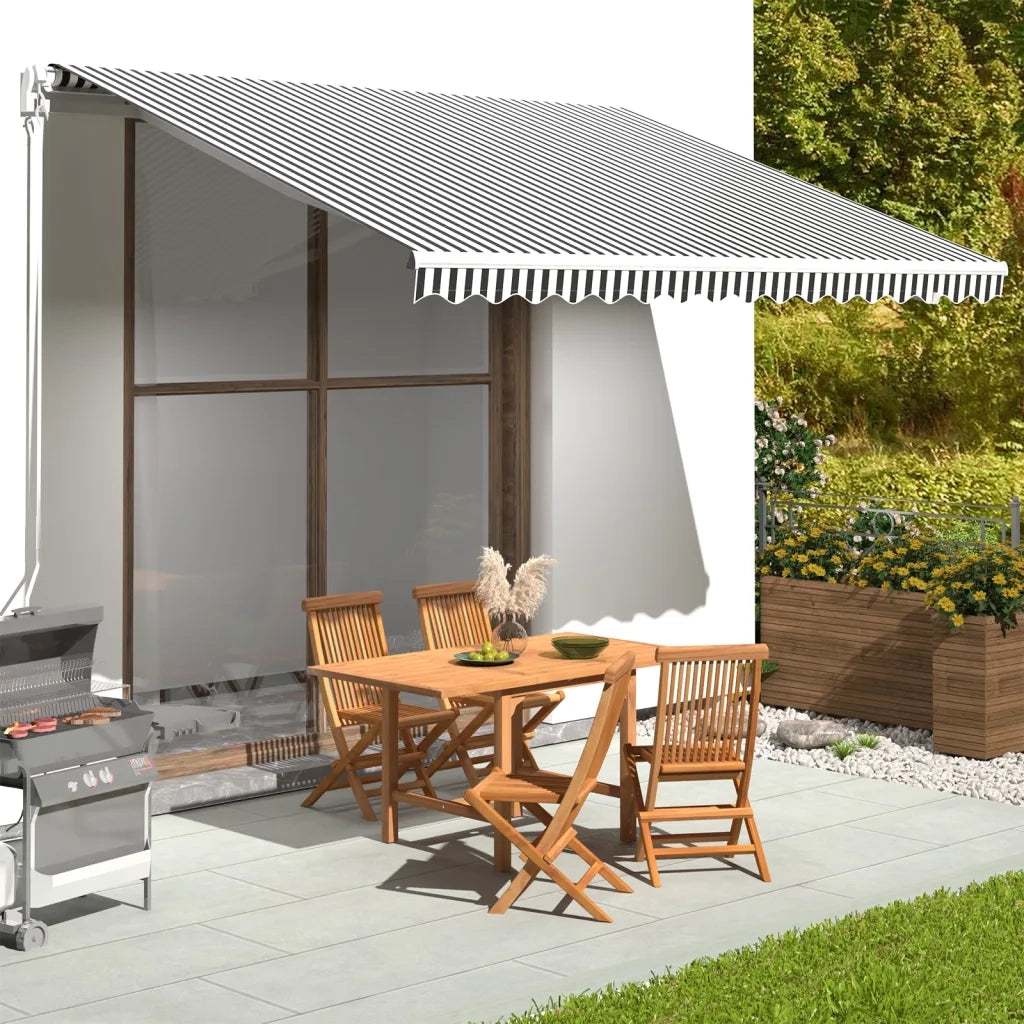 Tessuto di Ricambio per Tenda da Sole-Ricambio telo per tenda da sole Antracite e Bianco 4x3,5m