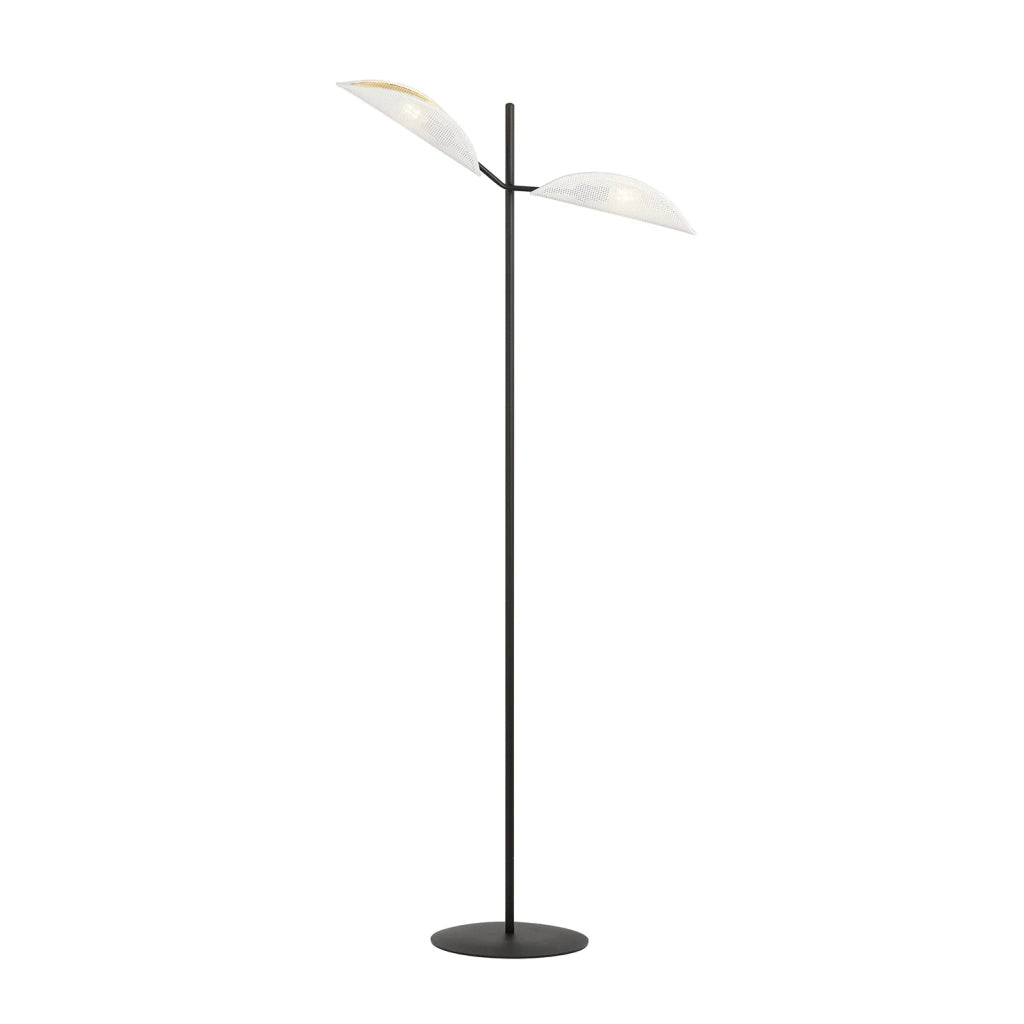 Piantana Moderno Eridano Acciaio Nero 2 Luci E14 Ip20