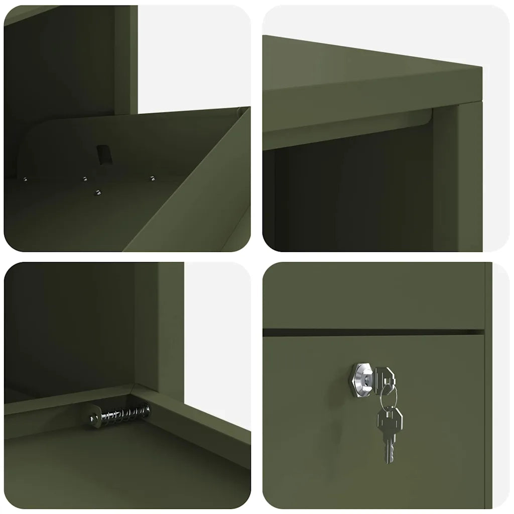 Cassetta per pacchi Verde oliva 44 x 22 x 82 cm Acciaio CFW8816763