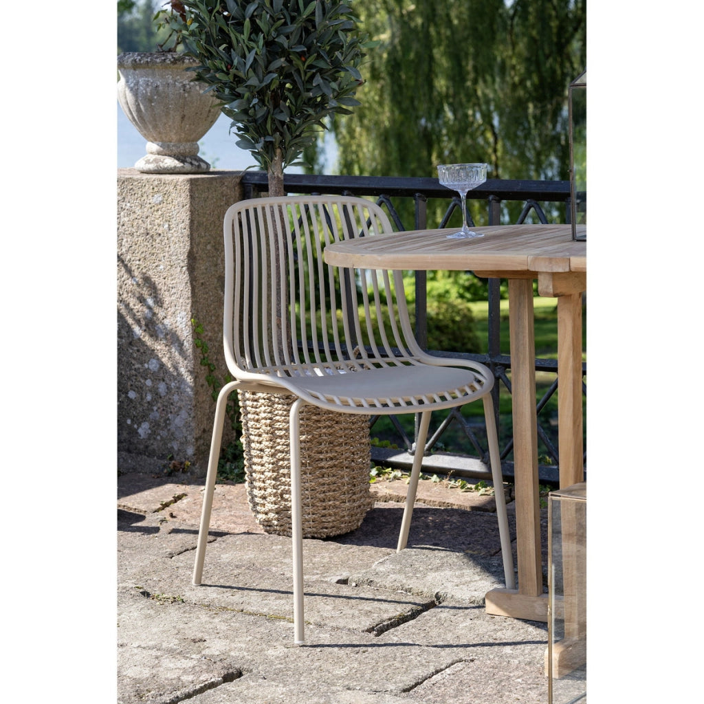 Set di 4 Sedie da Giardino Branson, Beige, Plastica, 55x46,5x82 cm
