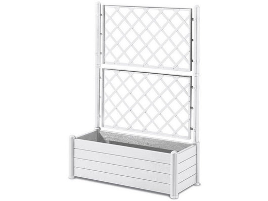 fioriera con spalliera italia lt. 80 cm. 100x43x142 h col. bianco cod:ferx.vit53914