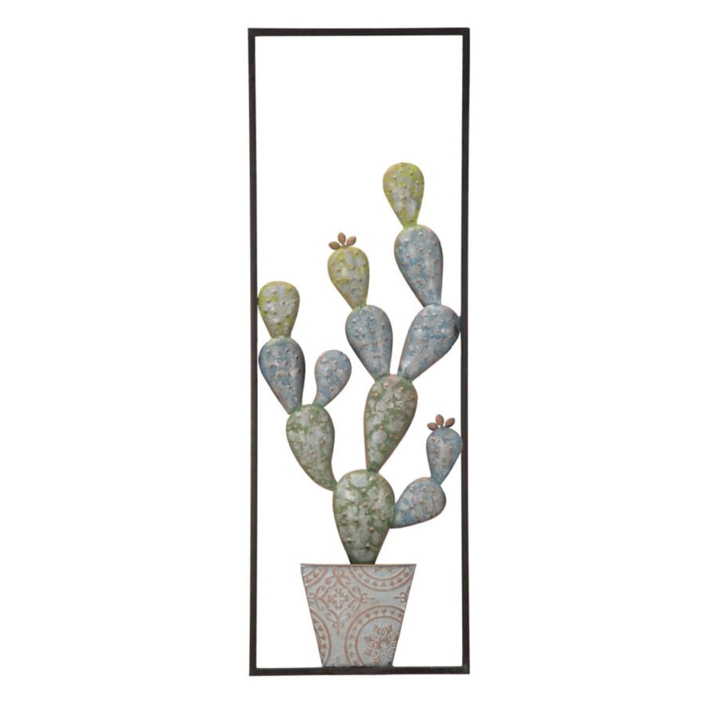 Decorazione in Metallo 3D Cactus 3, Verde, Metallo, 31x2,5x90 cm