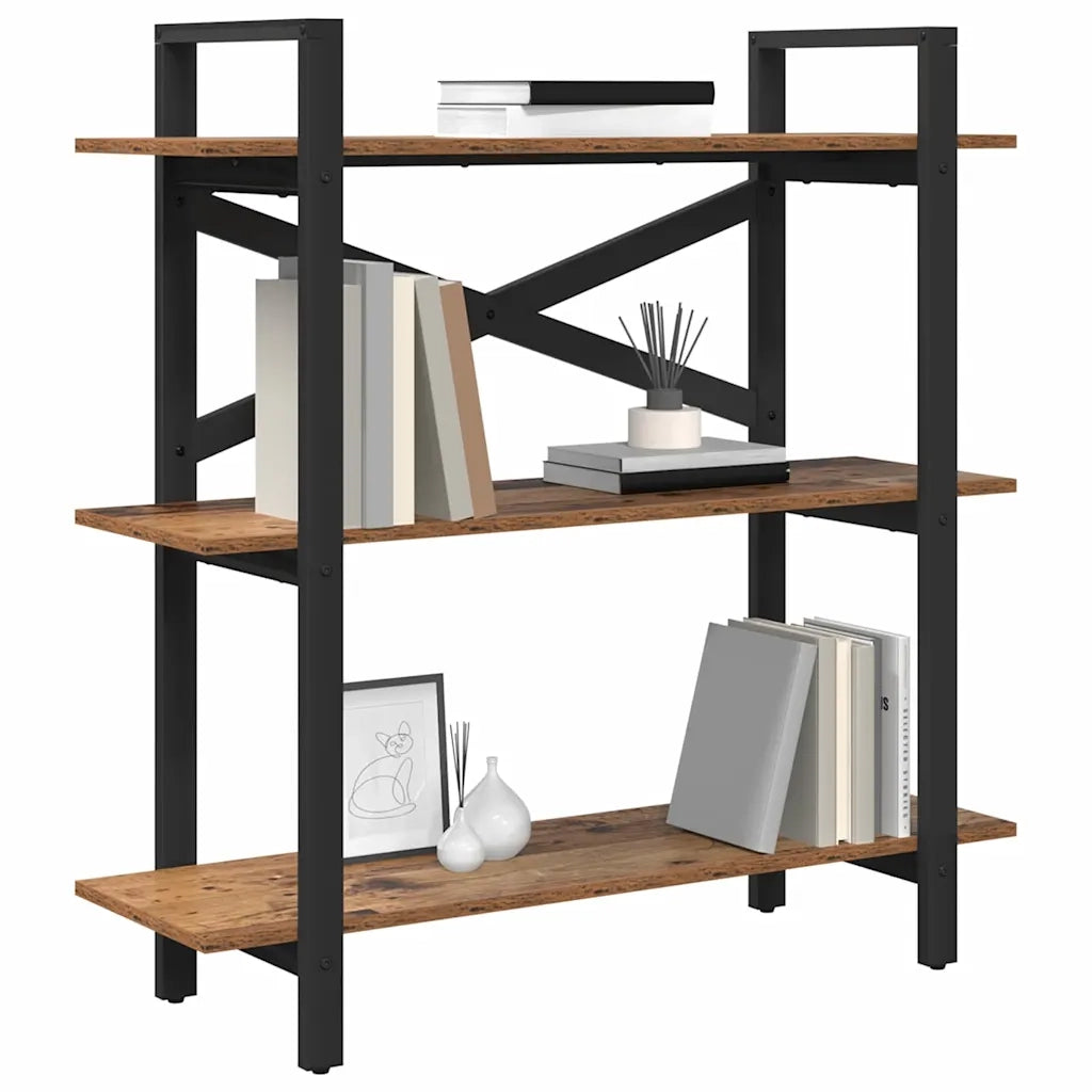 Libreria-Scaffale per Libri-Mobile di Stoccaggio Legno vecchio 100 x 33,5 x 102 cm Legno multistrato