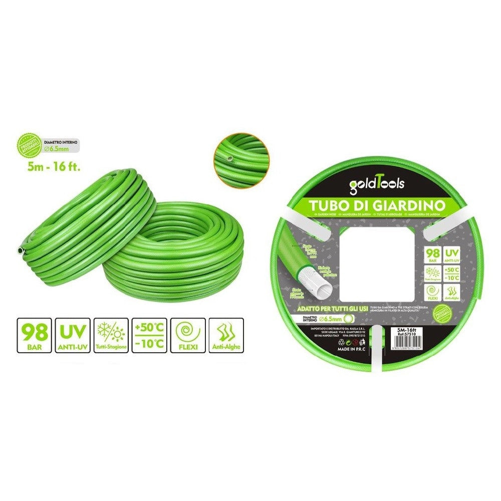 Trade Shop - Tubo Per Giardino Irrigazione In Pvc Verde Pompa Acqua 5 Metri 16ft ø6.5mm 57510 -