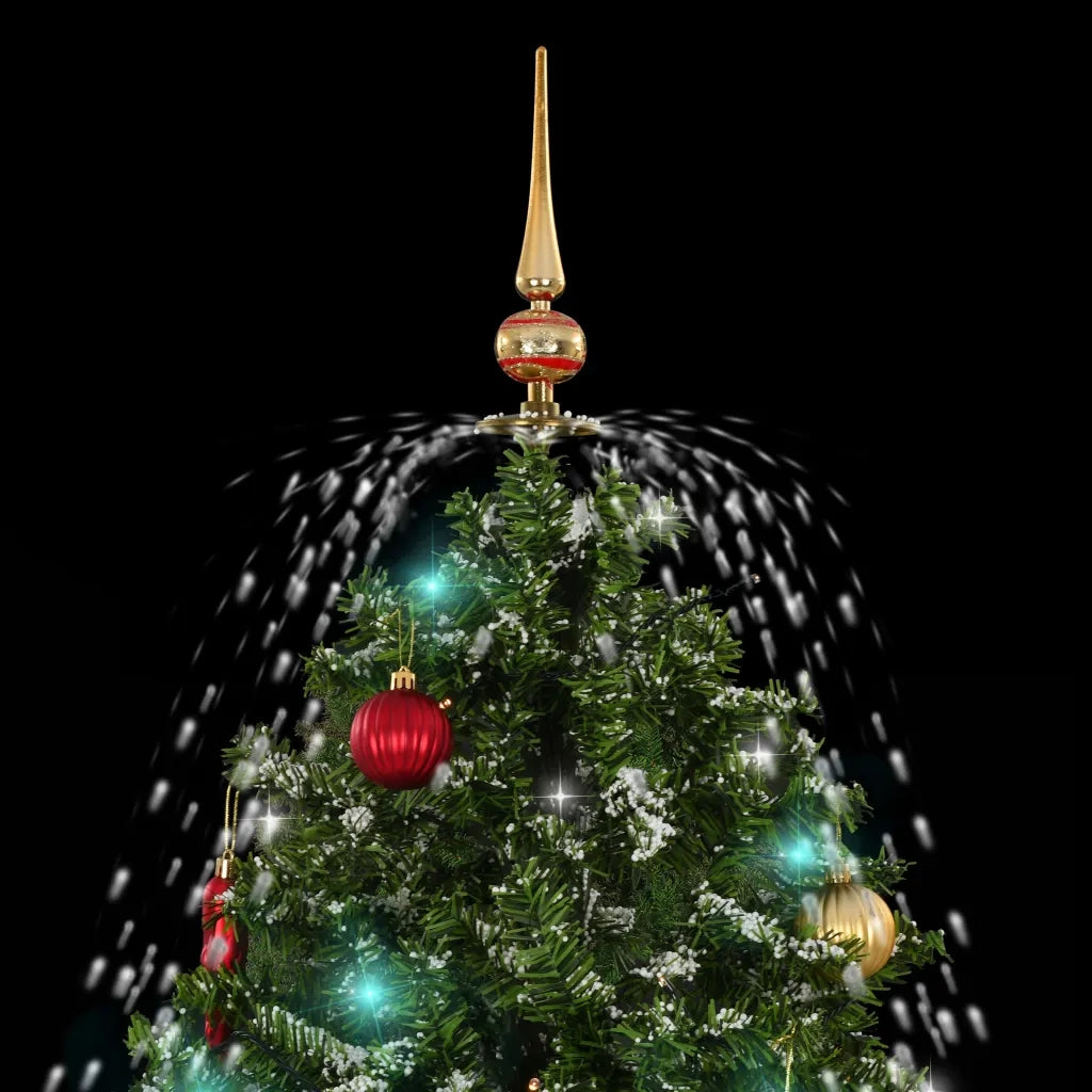 Albero di Natale con Neve e Base a Ombrellone Verde 140 cm 284333