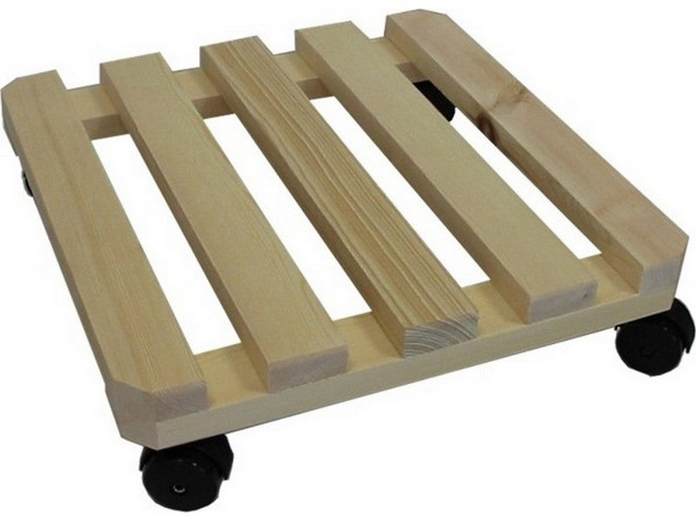 portavaso mobile in legno scuro con ruote cm.34x34 cod:ferx.vit46867