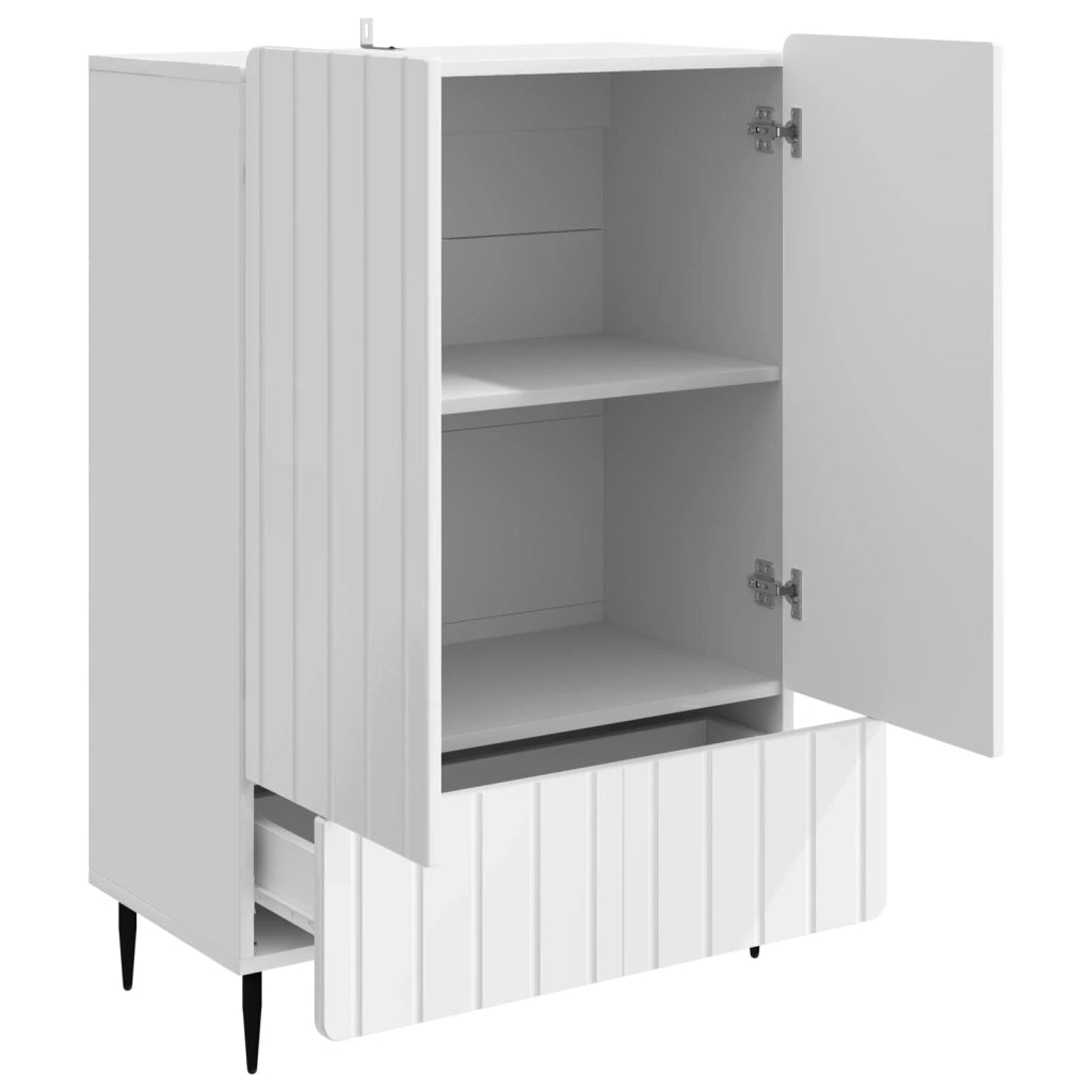 Credenza Bianco Lucido 66 x 34,5 x 97 cm Legno ingegnerizzato