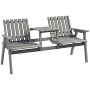 Set tavolo e sedie da giardino ¨C Xylo ¨C massello grigio con ombrellone 152x70x83