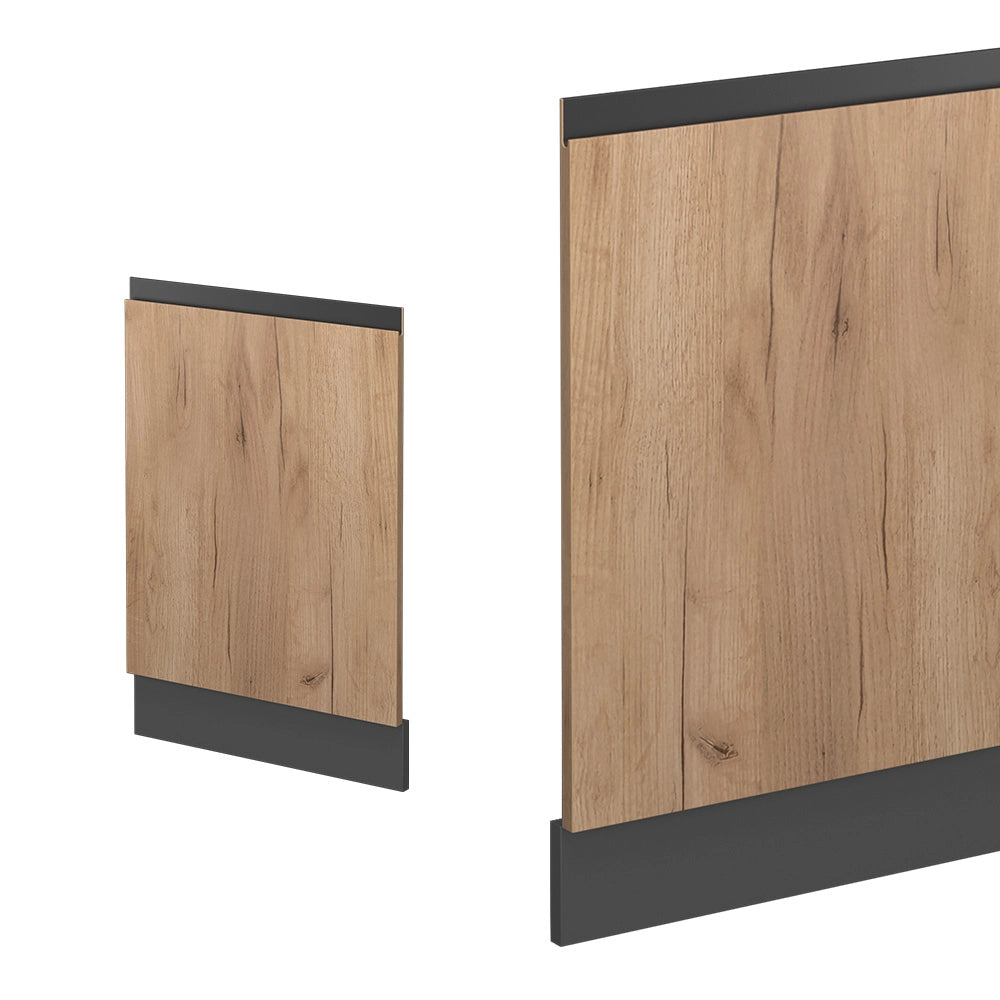 Pannello frontale R-Line Rovere dorato/Antracite 44.6 cm Forma a J, senza piano di lavoro Vicco