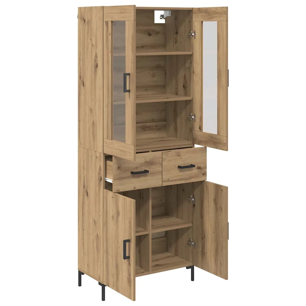 Credenza 2 pcs Rovere artigianale Legno multistrato