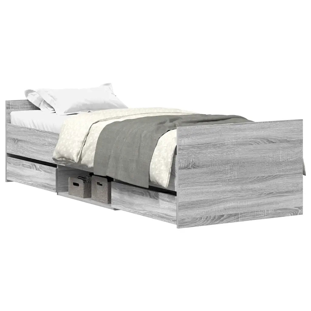 Giroletto con Testiera e Pediera Grigio Sonoma 75x190 cm 3203822