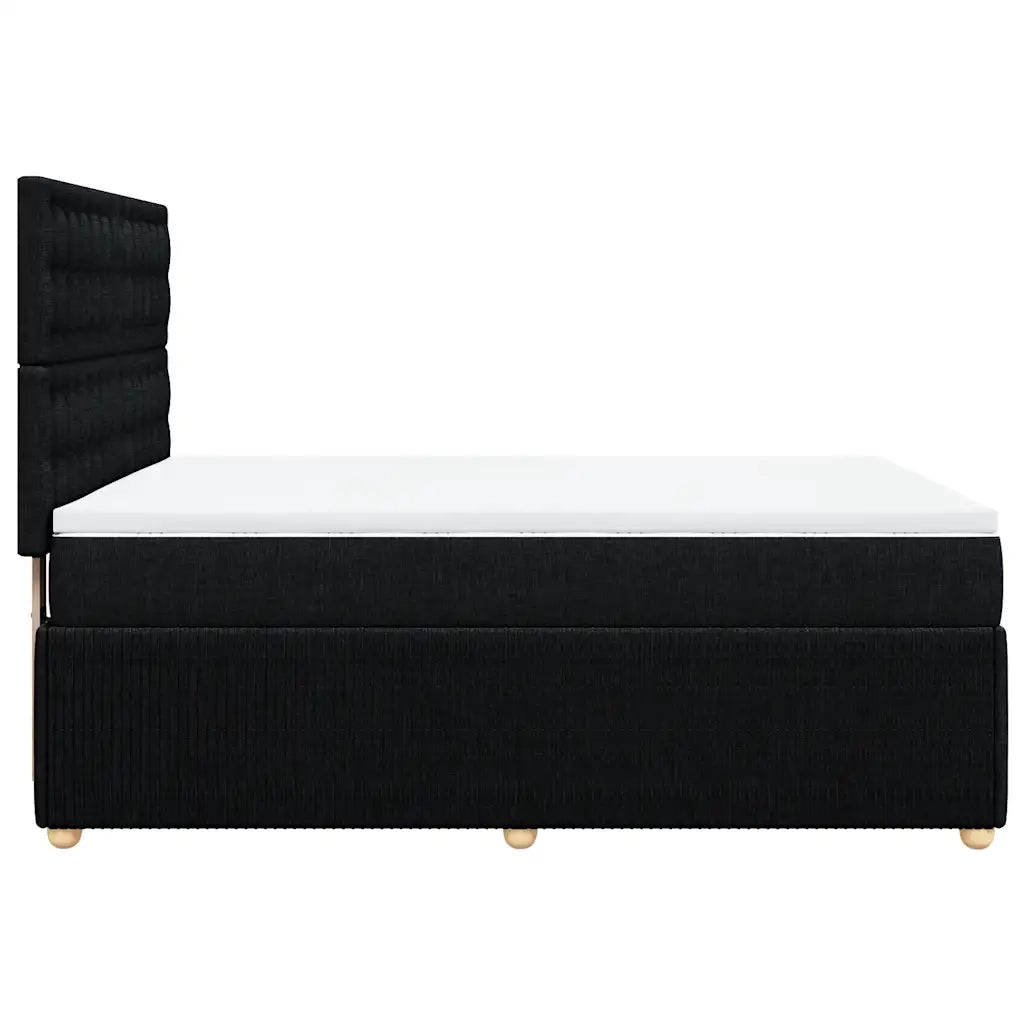 Giroletto a Molle con Materasso Nero 140x190 cm in Tessuto