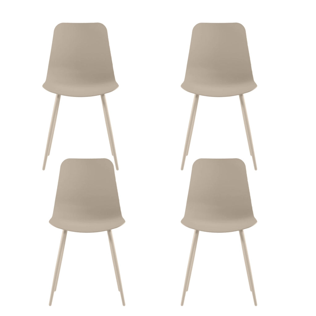Set 4 Sedie Cover 50x58x85 cm in Polipropilene Beige
