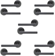 T Bar interno per maniglie di porta in Rosa - 5 set - Acciaio grigio metallizzato