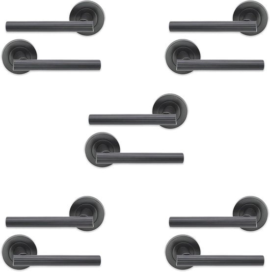 T Bar interno per maniglie di porta in Rosa - 5 set - Acciaio grigio metallizzato