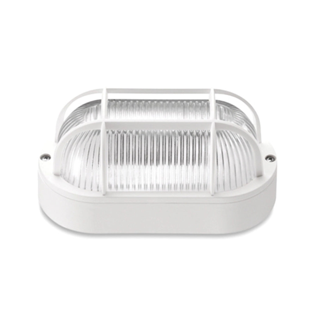 Plafoniera Esterno Contemporanea Quinn Pc Bianco Griglia 1 Luce E27 Ip44
