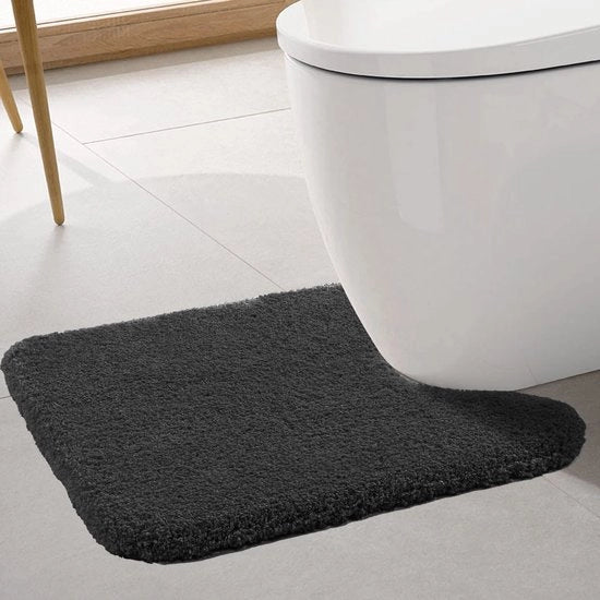 Tappeto per bagno estremamente spesso con foro Antiscivolo tappeto per bagno assorbente e resistente 50 x 60 cm, Nero