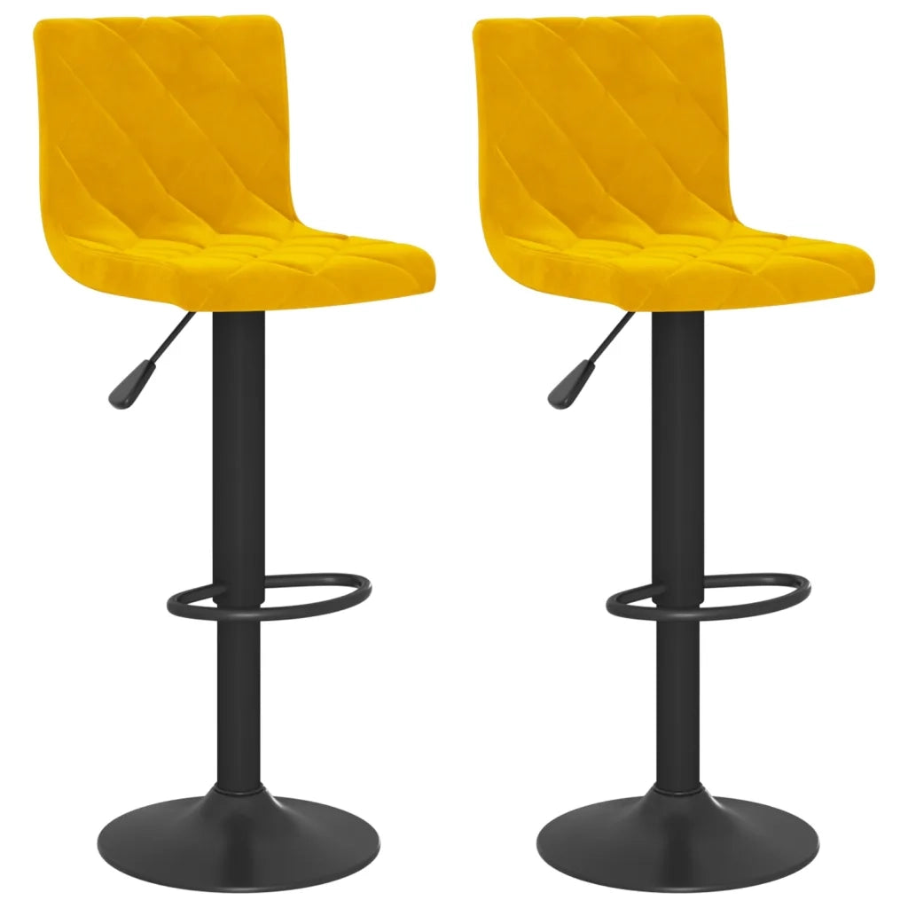 Sgabelli da Bar 2 pz Giallo Senape in Velluto 333738