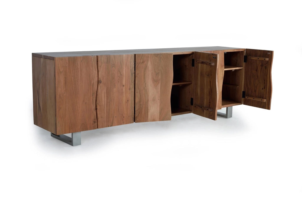Credenza in massello di acacia e metallo