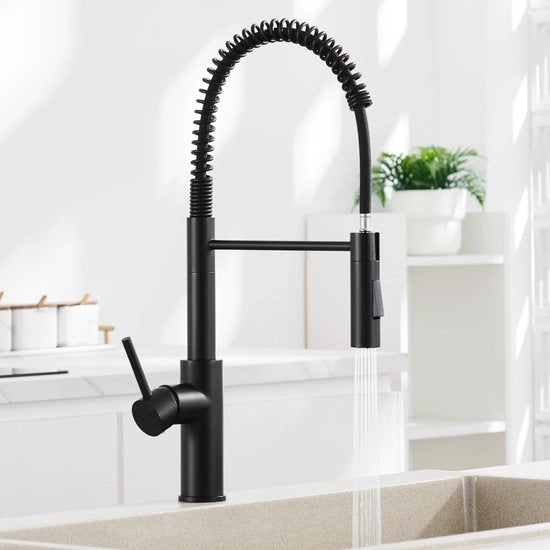 Cucina a pressione con 2 tipi di getto d'acqua, Rubinetto cucina a spirale con doccia regolabile, Rubinetto cucina 360° girevole, Rubinetto cucina a manovella unica
