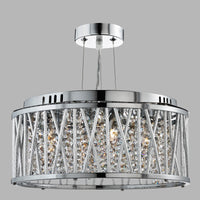 Lampadario Contemporaneo Elisa Acciaio Cromo Vetro 3 Luci G9