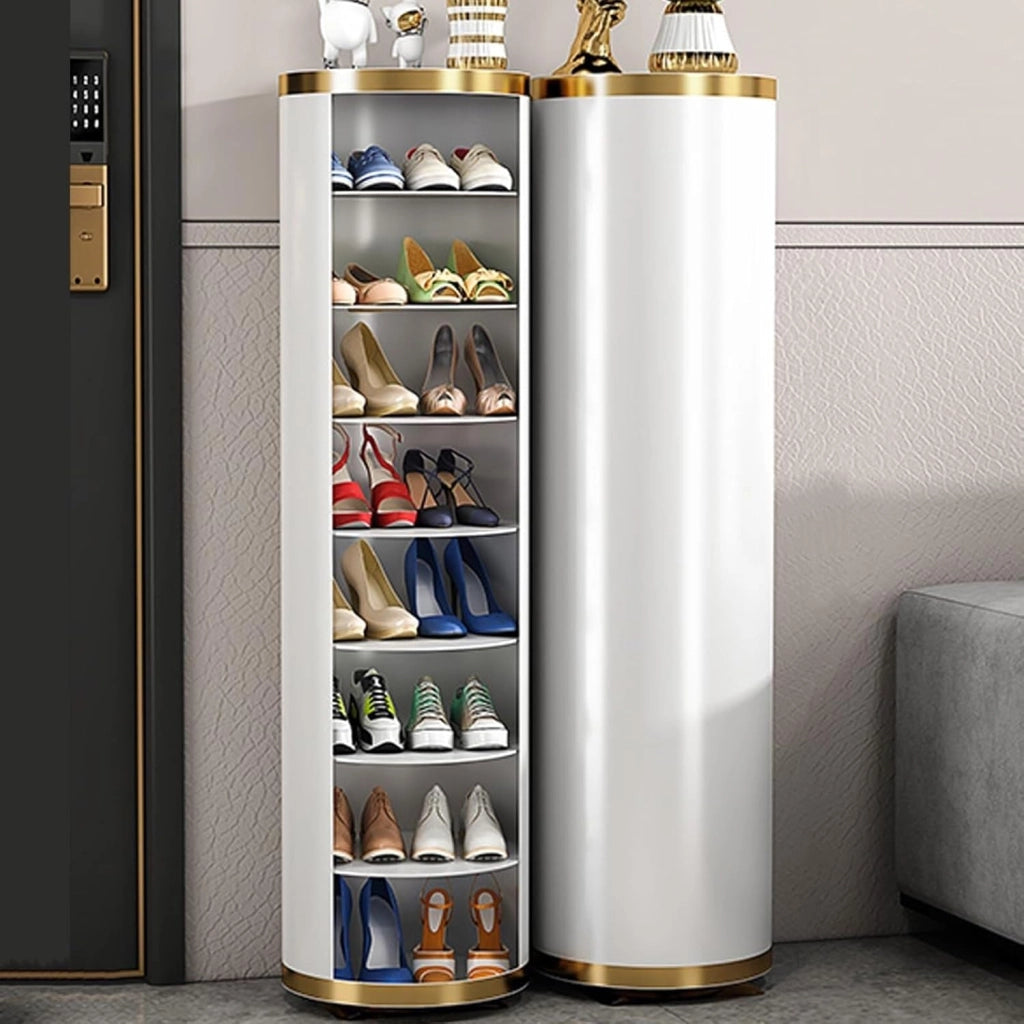 scarpiera Scarpiera girevole a 360 gradi per riporre l'ingresso - Moderno supporto in metallo per piccoli spazi - Supporto verticale per organizer per scarpe (dimensioni: 32 * 120 cm/12,6 * 47 po